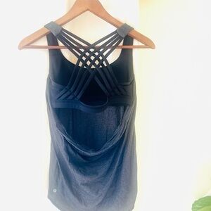 Lululemon Black Strappy Back Athletic Tank Size 4